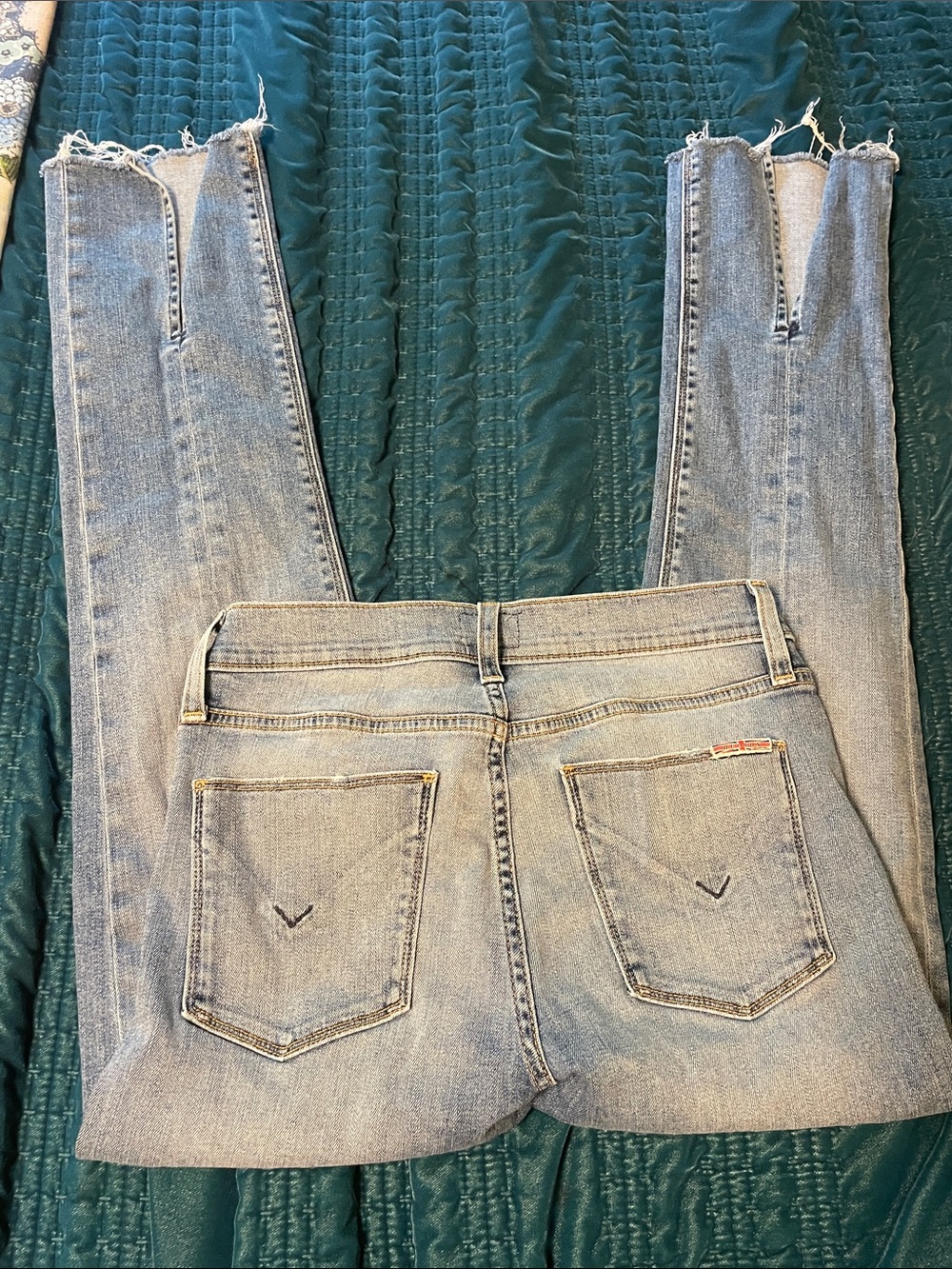 Hudson Jeans Light Blue Skinny Jeans with Split Hem